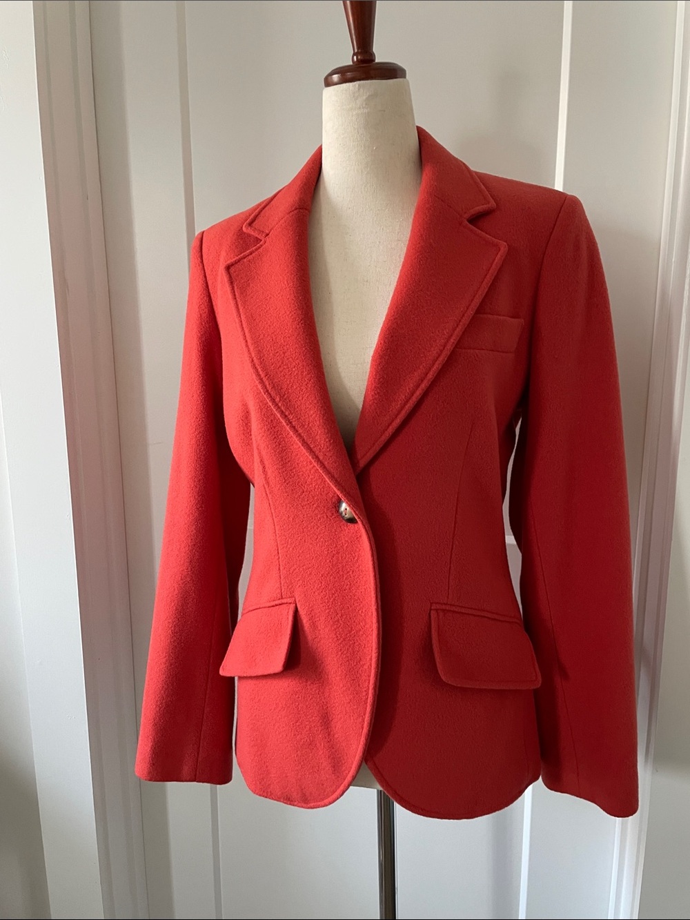 Harve Benard Red Orange Single-Button Women's Blazer